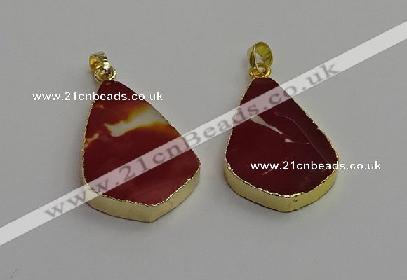 NGP7247 22*35mm flat teardrop mookaite gemstone pendants