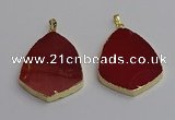 NGP7248 38*50mm flat teardrop mookaite gemstone pendants