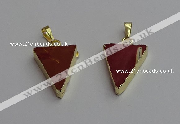 NGP7250 18*25mm triangle mookaite gemstone pendants