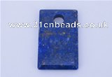 NGP726 21*31mm rectangle natural lapis lazuli gemstone pendant