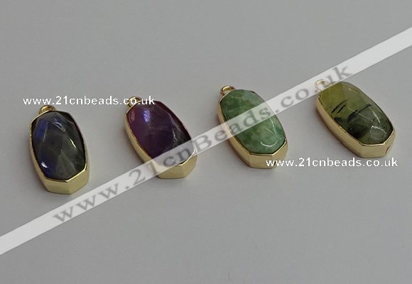 NGP7275 13*25mm faceted freeform labradorite pendants wholesale