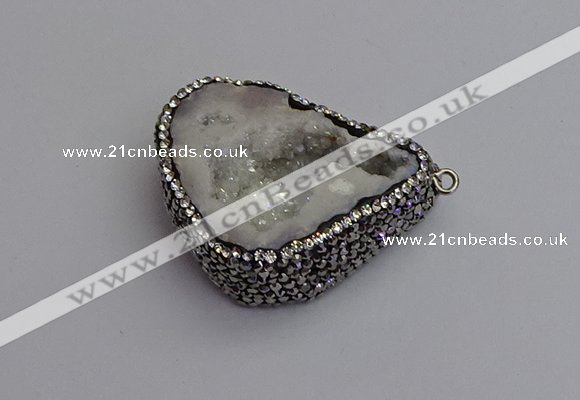 NGP7282 25*35mm - 35*40mm freeform plated druzy agate pendants