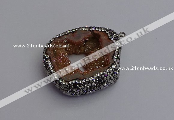 NGP7284 25*35mm - 35*40mm freeform plated druzy agate pendants