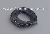 NGP7285 25*35mm - 35*40mm freeform plated druzy agate pendants