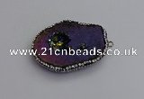 NGP7287 25*35mm - 35*40mm freeform plated druzy agate pendants
