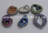 NGP7290 25*35mm - 35*40mm freeform plated druzy agate pendants