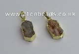 NGP7301 10*20mm freeform druzy agate pendants wholesale