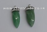 NGP7320 15*40mm - 16*45mm arrowhead green aventurine pendants