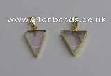 NGP7330 16*18mm - 15*20mm triangle white crystal pendants