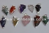 NGP7366 15*20mm - 22*40mm arrowhead mixed gemstone pendants