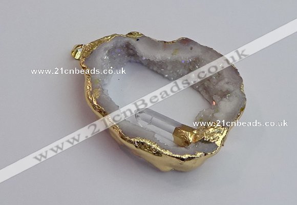 NGP7388 45*50mm - 50*55mm freeform druzy agate pendants