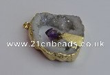 NGP7389 45*50mm - 50*55mm freeform druzy agate pendants