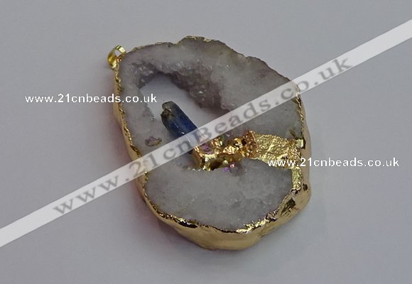 NGP7392 45*50mm - 50*55mm freeform druzy agate pendants