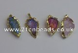 NGP7406 22*30mm - 25*40mm arrowhead plated druzy quartz pendants