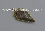 NGP7408 22*30mm - 25*40mm arrowhead plated obsidian pendants