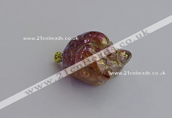 NGP7418 25*35mm - 35*40mm nuggets plated agate pendants