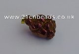 NGP7419 25*35mm - 35*40mm nuggets plated agate pendants