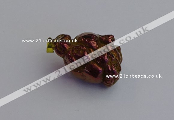 NGP7419 25*35mm - 35*40mm nuggets plated agate pendants
