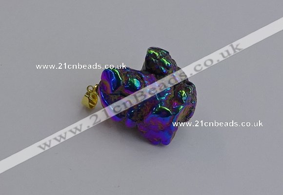 NGP7422 25*35mm - 35*40mm nuggets plated agate pendants