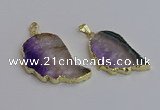 NGP7435 25*45mm - 30*50mm freeform druzy amethyst pendants