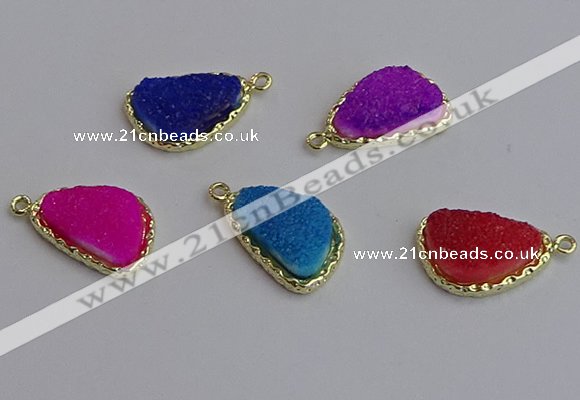 NGP7439 15*20mm freeform druzy quartz pendants wholesale