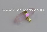 NGP7442 12*45mm sticks rose quartz pendants wholesale