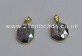 NGP7465 16*18mm freeform plated druzy agate gemstone pendants