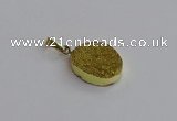 NGP7492 15*20mm oval plated druzy agate gemstone pendants