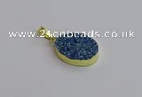 NGP7493 15*20mm oval plated druzy agate gemstone pendants