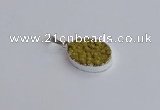 NGP7506 15*20mm oval plated druzy agate gemstone pendants