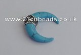 NGP7527 35*38mm horn white howlite pendants wholesale