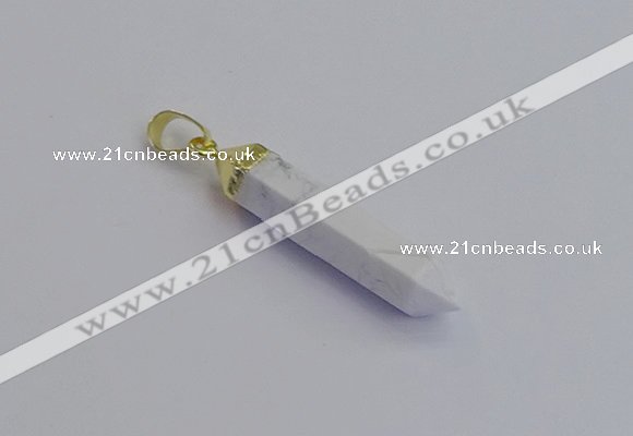 NGP7543 8*40mm sticks white howlite pendants wholesale