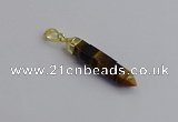 NGP7546 8*40mm sticks yellow tiger eye pendants wholesale