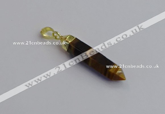 NGP7546 8*40mm sticks yellow tiger eye pendants wholesale