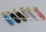 NGP7550 8*40mm sticks mixed gemstone pendants wholesale