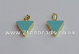 NGP7563 15*16mm triangle white howlite turquoise pendants