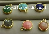 NGP7566 12mm coin mixed gemstone pendants wholesale