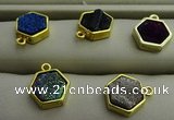 NGP7572 12*12mm hexagon plated druzy agate pendants wholesale