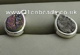 NGP7578 10*14mm flat teardrop plated druzy agate pendants wholesale