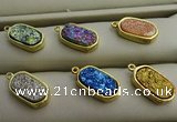 NGP7581 10*15mm oval plated druzy agate pendants wholesale