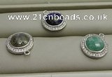 NGP7591 11mm coin mixed gemstone pendants wholesale