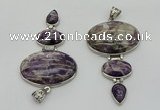 NGP8005 50*82mm - 52*86mm dogtooth amethyst pendant set jewelry