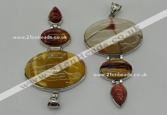 NGP8015 50*82mm - 52*86mm mookaite gemstone pendant set jewelry