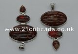 NGP8017 50*82mm - 52*86mm brecciated jasper pendant set jewelry