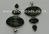 NGP8021 50*82mm - 52*86mm kambaba jasper pendant set jewelry