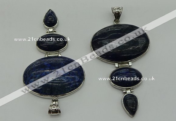 NGP8034 50*82mm - 52*86mm lapis lazuli pendant set jewelry