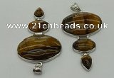 NGP8038 50*82mm - 52*86mm yellow tiger eye pendant set jewelry