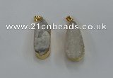 NGP8500 15*33mm - 17*40mm flat teardrop druzy agate pendants