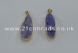 NGP8502 15*33mm - 17*40mm flat teardrop druzy agate pendants