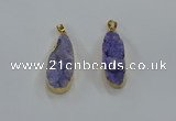 NGP8502 15*33mm - 17*40mm flat teardrop druzy agate pendants